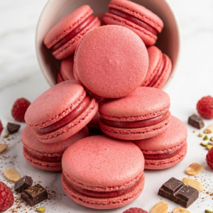 Macarons framboise 5 pièces